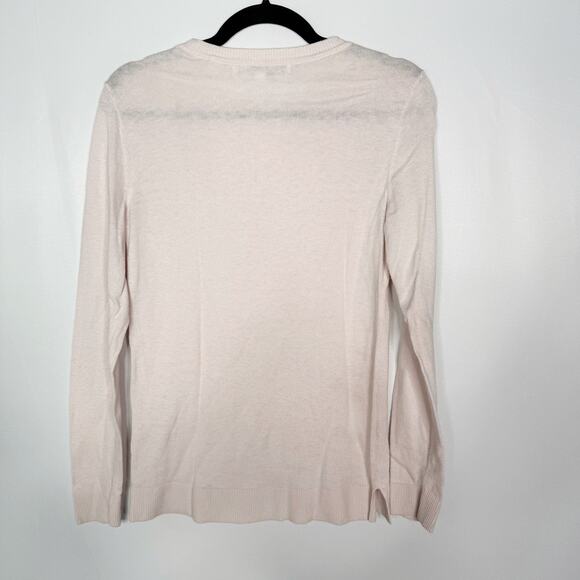 The Line Womens Small Sunkissed Pink Balbina Crew Neck Sweater Cotton Silk Nylon - Picture 2 of 8